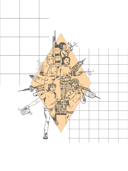 Illustration von Kreativberufen